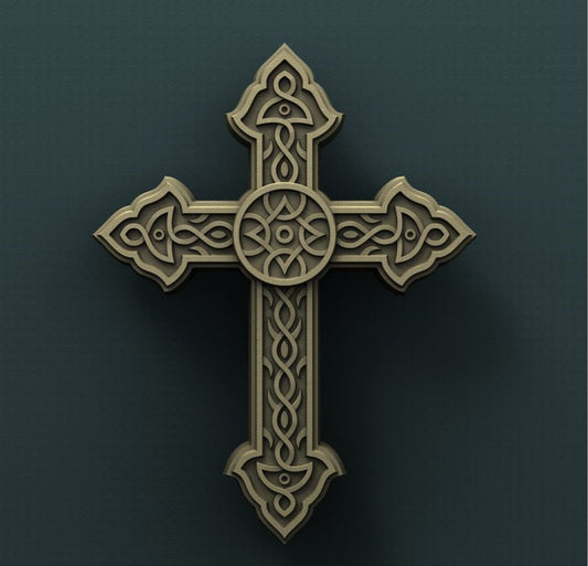 ornate cross 3d stl