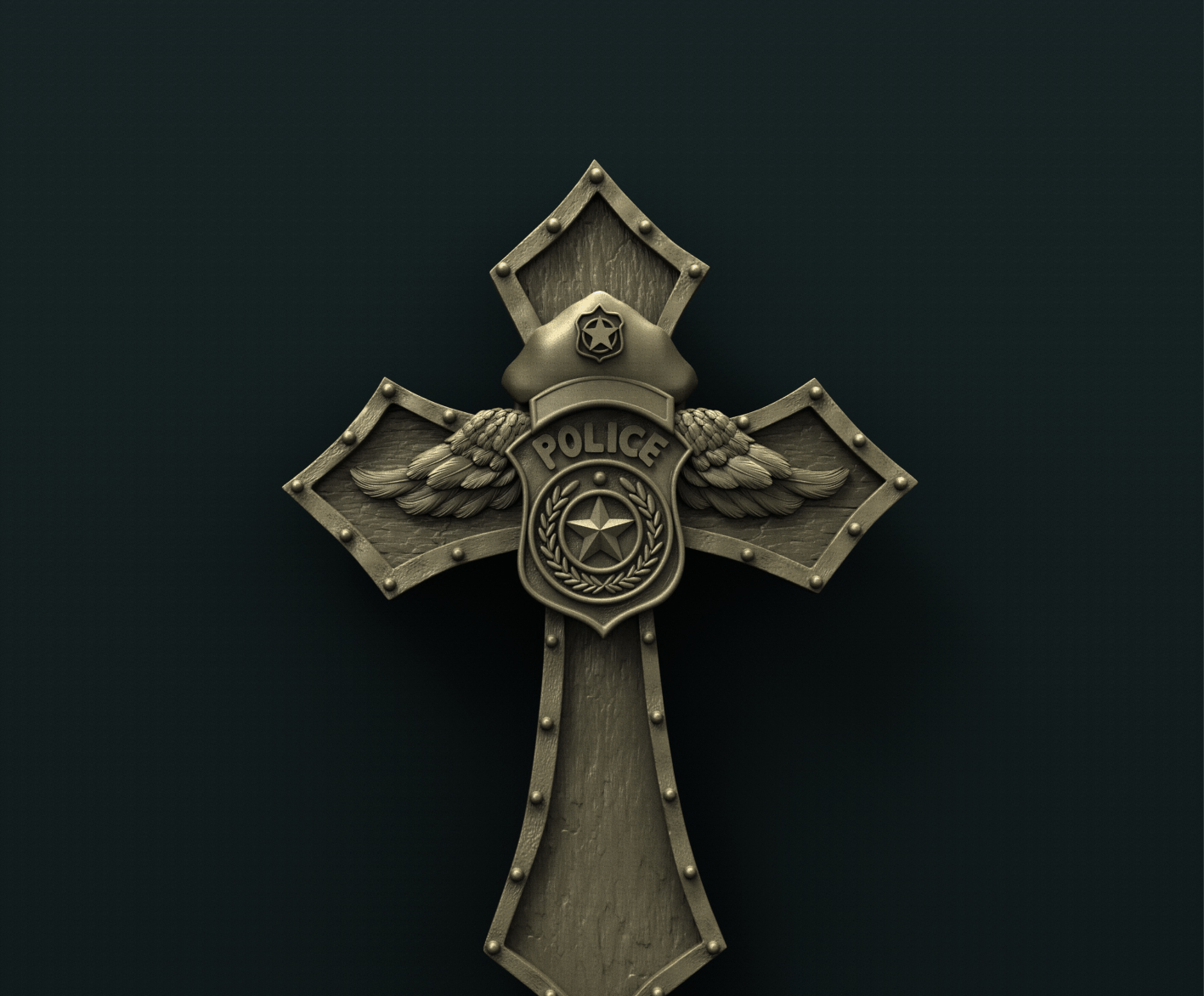 Police cross 3d stl