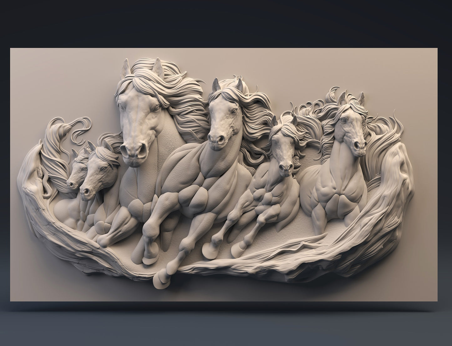 Horses 3D CNC Router Files, 3d stl file, vectric,aspire,easel, cnc cut files, 2.5d files (Copy)