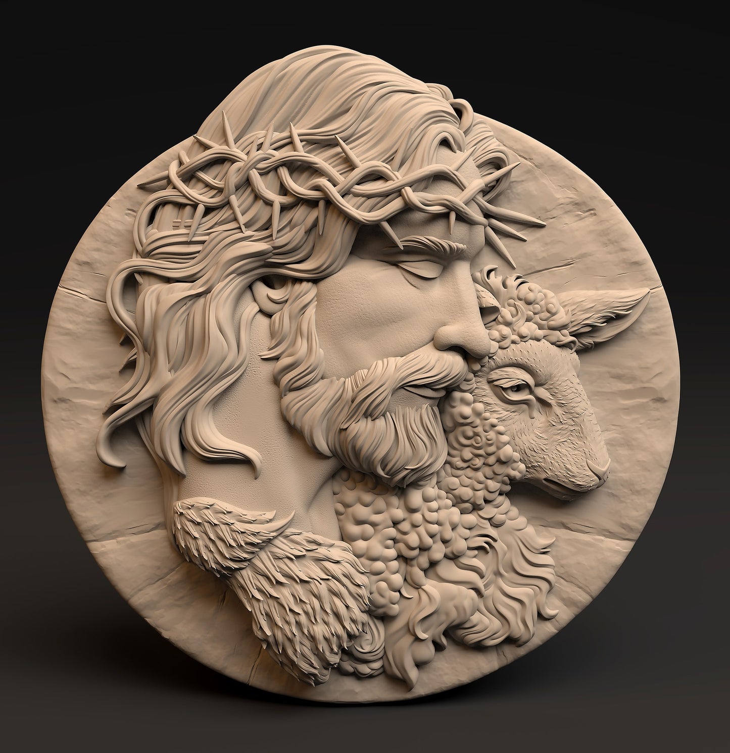 Jesus the good shepard-3D CNC Router Files, 3d stl file, vectric,aspire,easel, cnc cut files, 2.5d files (Copy) (Copy)