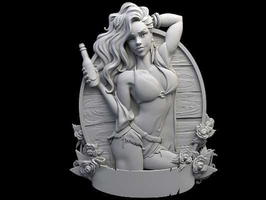 Beer pub girl 3d stl file