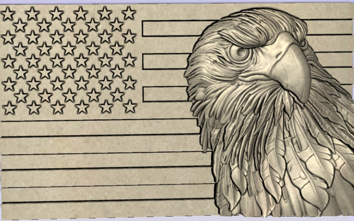 American flag with eagle