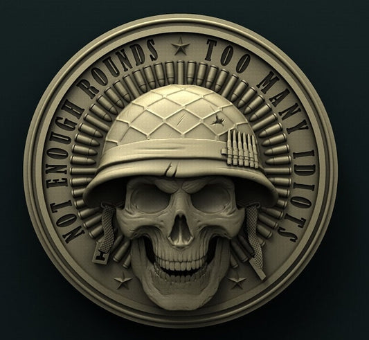 skull,rounds,original homeland security,3D CNC Router Files, 3d stl file, vectric,aspire,easel, cnc cut files, 2.5d files