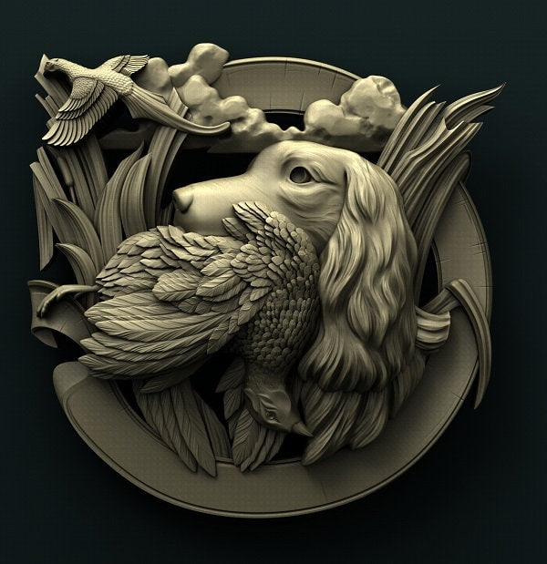 hunting dog,black lab 3D CNC Router Files, 3d stl file, vectric,aspire,easel, cnc cut files, 2.5d files