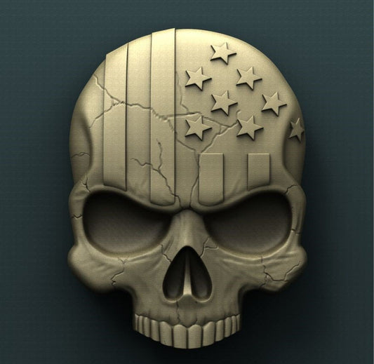 half skull,ocean,aquatic,3D CNC Router Files, 3d stl file, vectric,aspire,easel, cnc cut files, 2.5d files