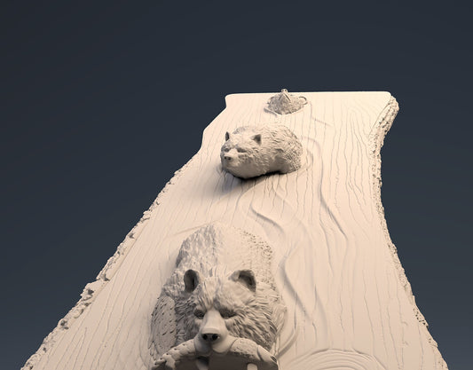 swimming bears 3D CNC Router Files, 3d stl file, vectric,aspire,easel, cnc cut files, 2.5d files