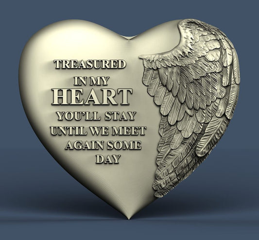 Heart with wings.love,gift, 3D CNC Router Files, 3d stl file, vectric,aspire,easel, cnc cut files, 2.5d files