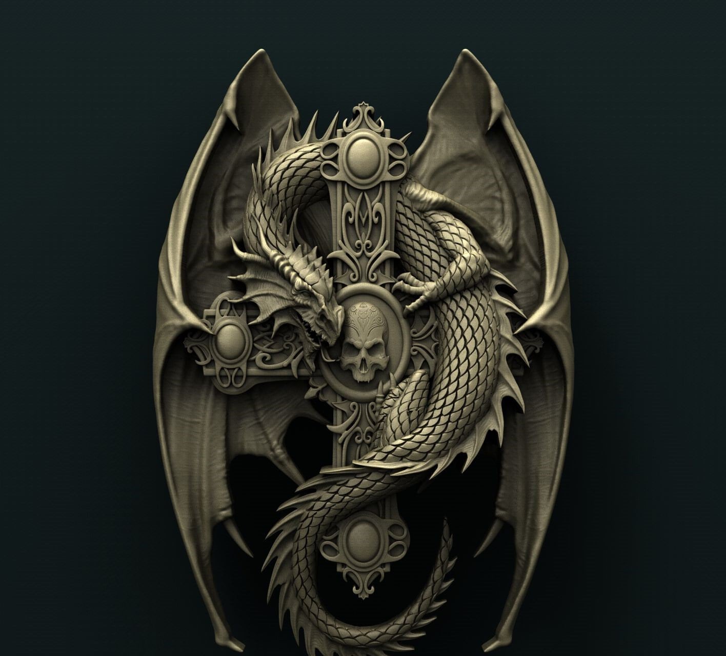 dragon,cross,religion,fantasy 3D CNC Router Files, 3d stl file, vectric,aspire,easel, cnc cut files, 2.5d files