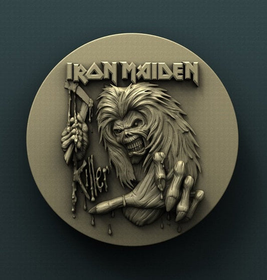 iron maiden,eddie,music,rock and roll,3D CNC Router Files, 3d stl file, vectric,aspire,easel, cnc cut files, 2.5d files