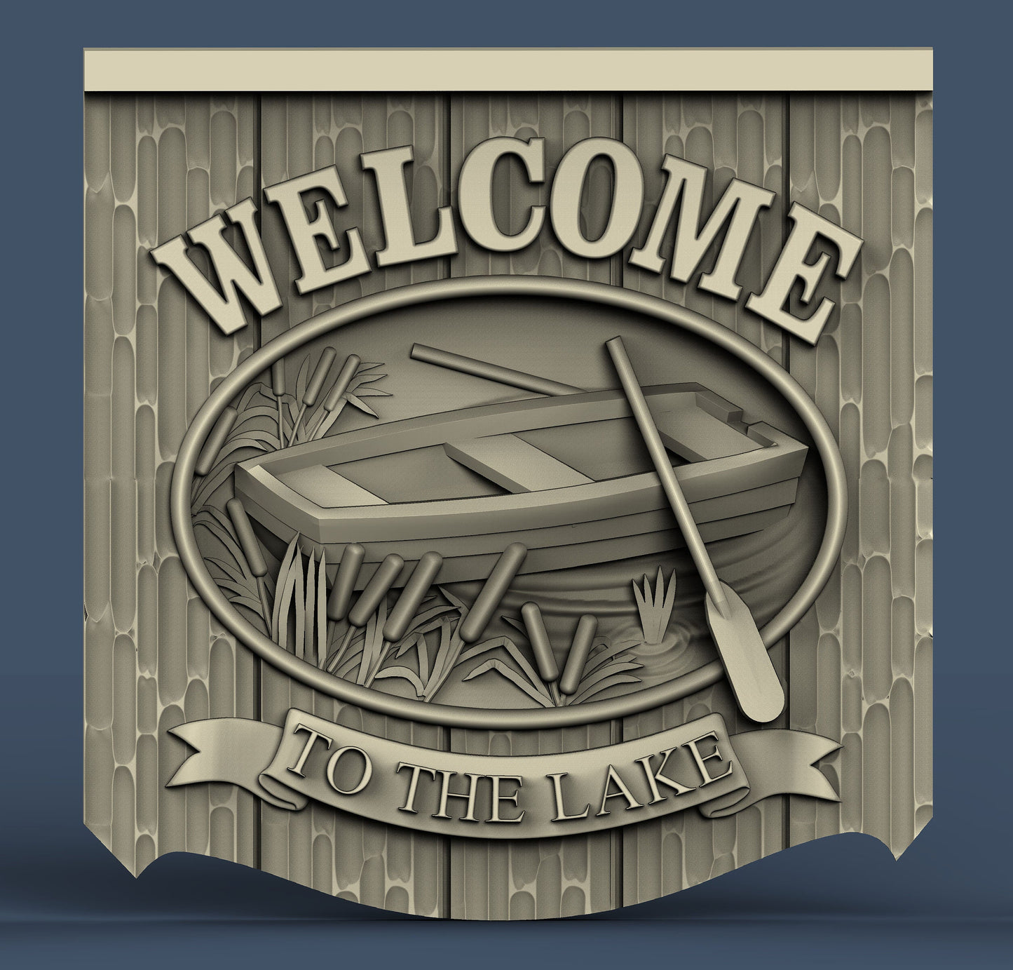 welcome sign,lake,3D CNC Router Files, 3d stl file, vectric,aspire,easel, cnc cut files, 2.5d files