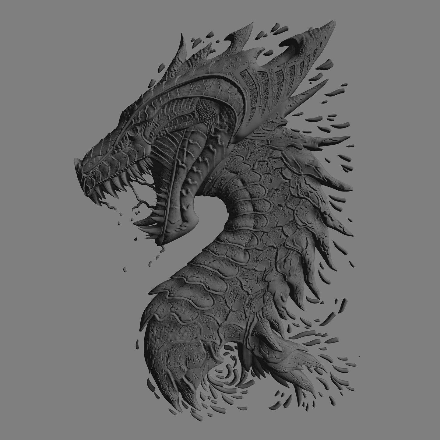 dragon,high detail 3D CNC Router Files, 3d stl file, vectric,aspire,easel, cnc cut files, 2.5d files