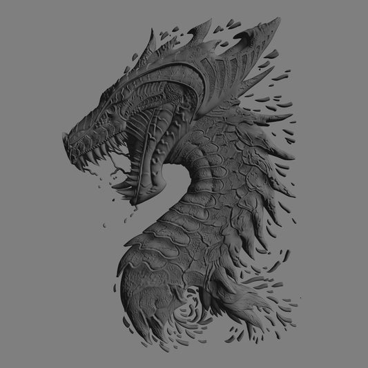 dragon,high detail 3D CNC Router Files, 3d stl file, vectric,aspire,easel, cnc cut files, 2.5d files