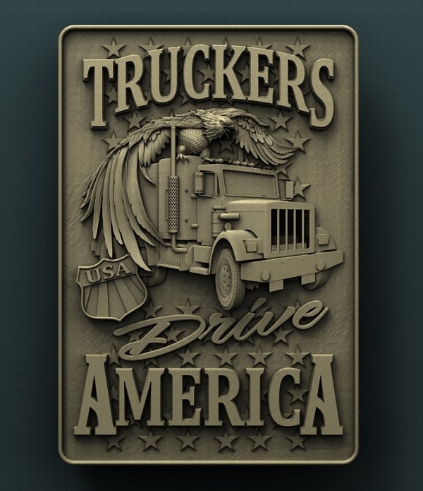 semi truck,trucker,peterbilt,kenworth 3D CNC Router Files, 3d stl file, vectric,aspire,easel, cnc cut files, 2.5d files