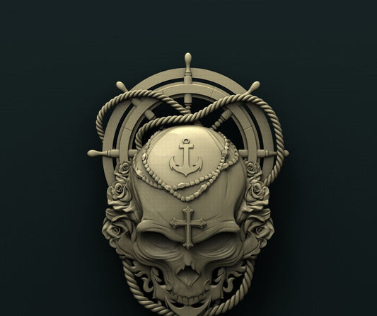 sea skull,ocean,aquatic,3D CNC Router Files, 3d stl file, vectric,aspire,easel, cnc cut files, 2.5d files