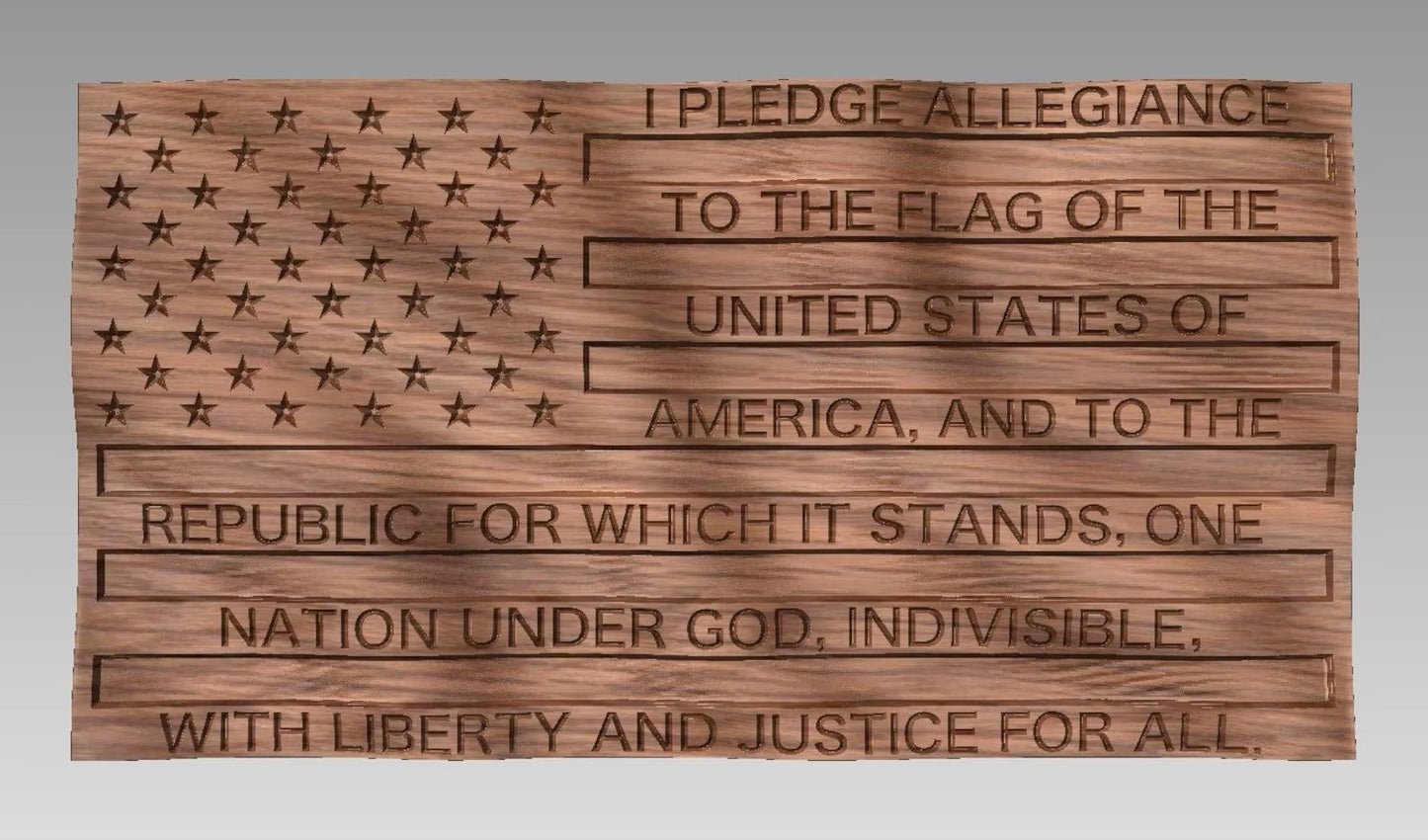 pledge of allegiance wavy flag,3d cnc