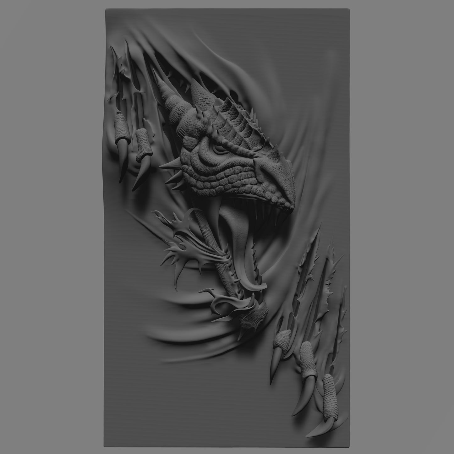 dragon rip, 3D CNC Router Files, 3d stl file, vectric,aspire,easel, cnc cut files, 2.5d files