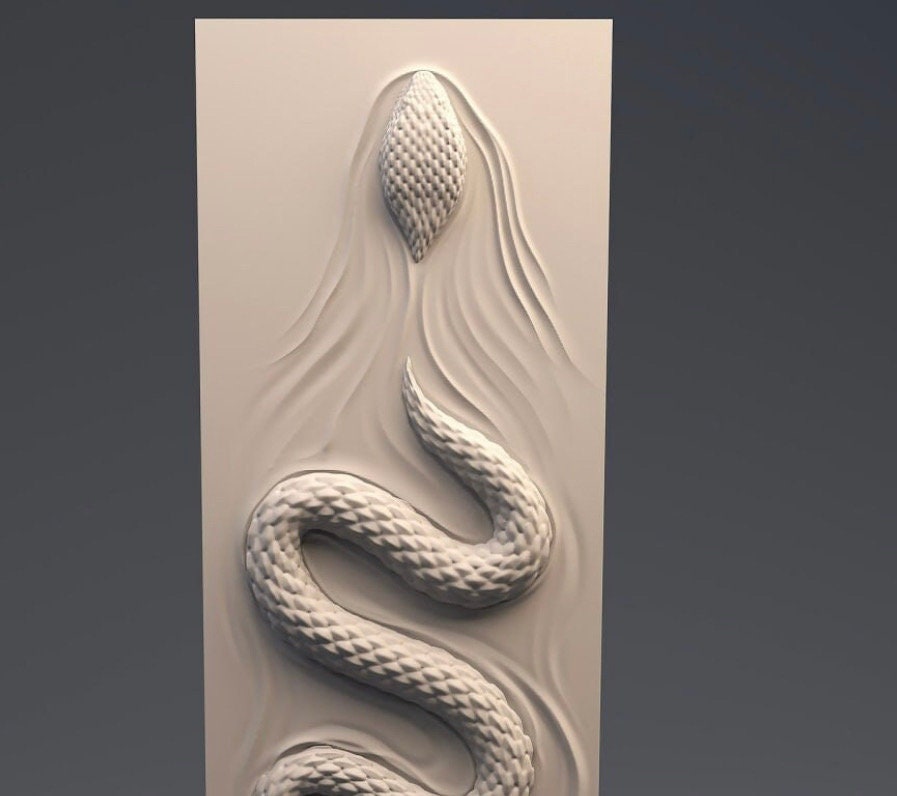 swimming snake 3D CNC Router Files, 3d stl file, vectric,aspire,easel, cnc cut files, 2.5d files