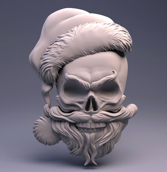 Christmas skull,Santa,3d stl file