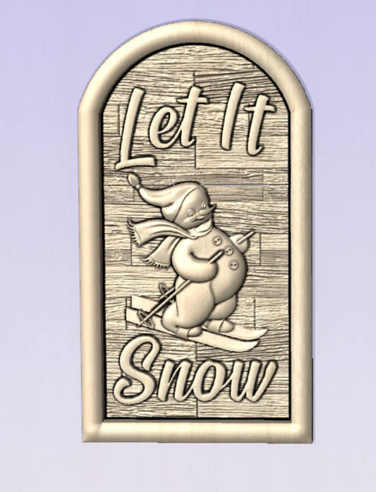 Let it snow,christmas, 3D CNC Router Files, 3d stl file, vectric,aspire,easel, cnc cut files, 2.5d files