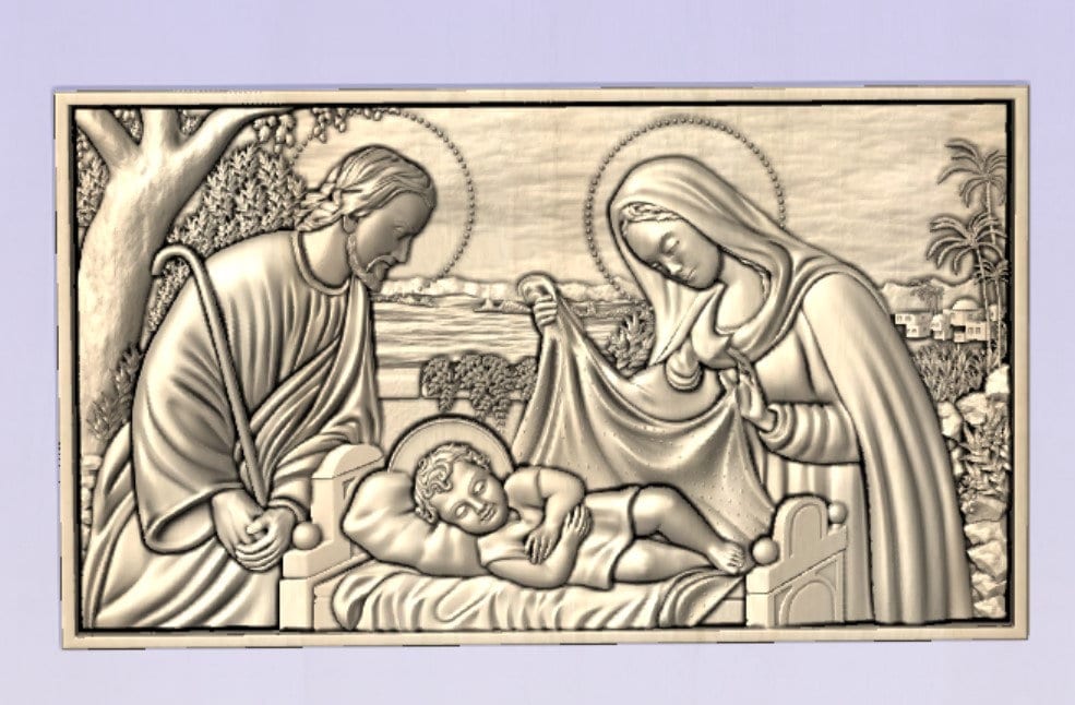 Birth of Jesus,religion,Christmas,holiday 3D CNC Router Files, 3d stl file, vectric,aspire,easel, cnc cut files, 2.5d files