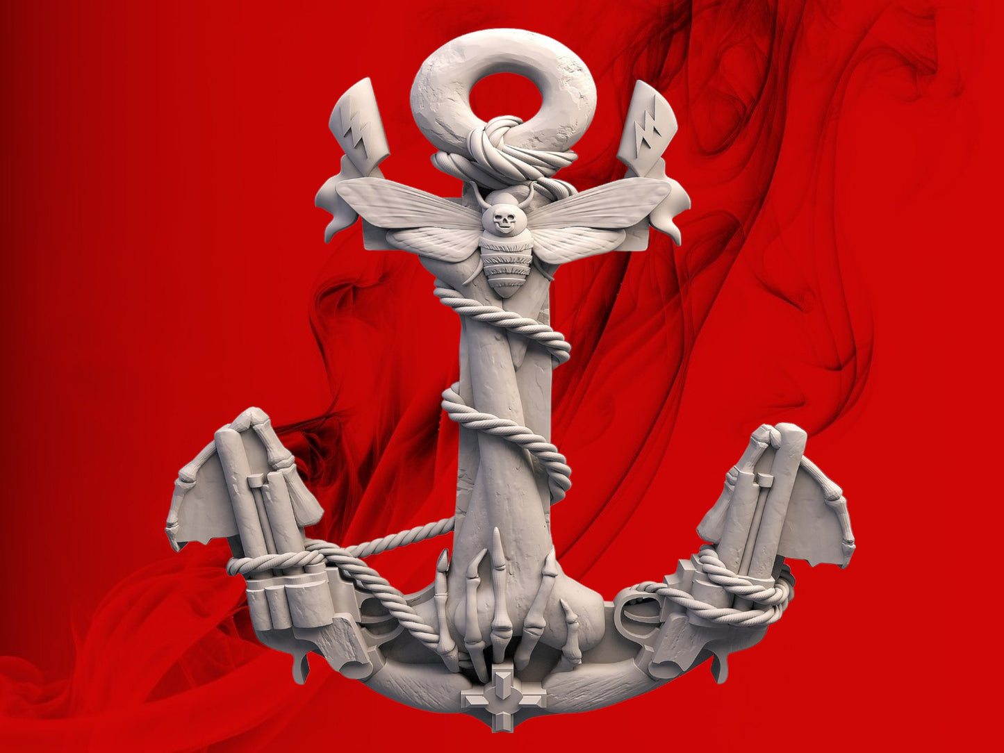 anchor,skull,navy,3d stl file