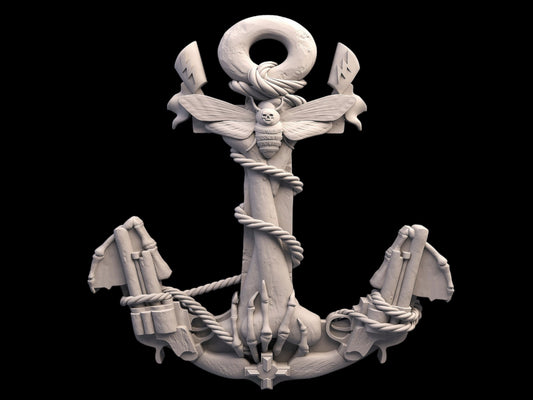 anchor,skull,navy,3d stl file