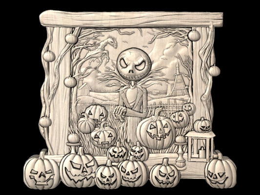 Jack Skelington 3D CNC Router Files, 3d stl file, vectric,aspire,easel, cnc cut files, 2.5d files