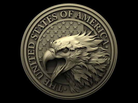 2 models,usa,eagle,flag,3D CNC Router Files, 3d stl file, vectric,aspire,easel, cnc cut files, 2.5d files