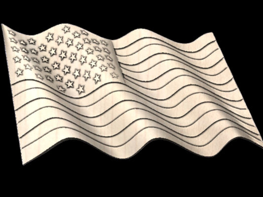 American wavy flag, 3D CNCfiles