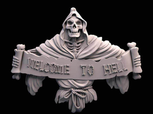 Welcome to hell skull 3D CNC Router Files, 3d stl file, vectric,aspire,easel, cnc cut files, 2.5d files