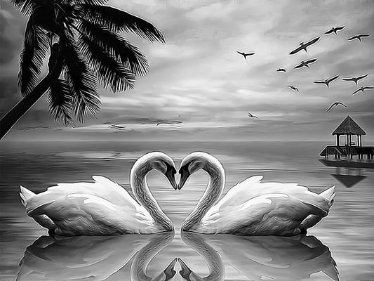 Swans | Paradise | Laser Engrave File | 3D Illusion | PNG For Engraving | Glowforge | Design For Laser | PNG Burn | Digital File |