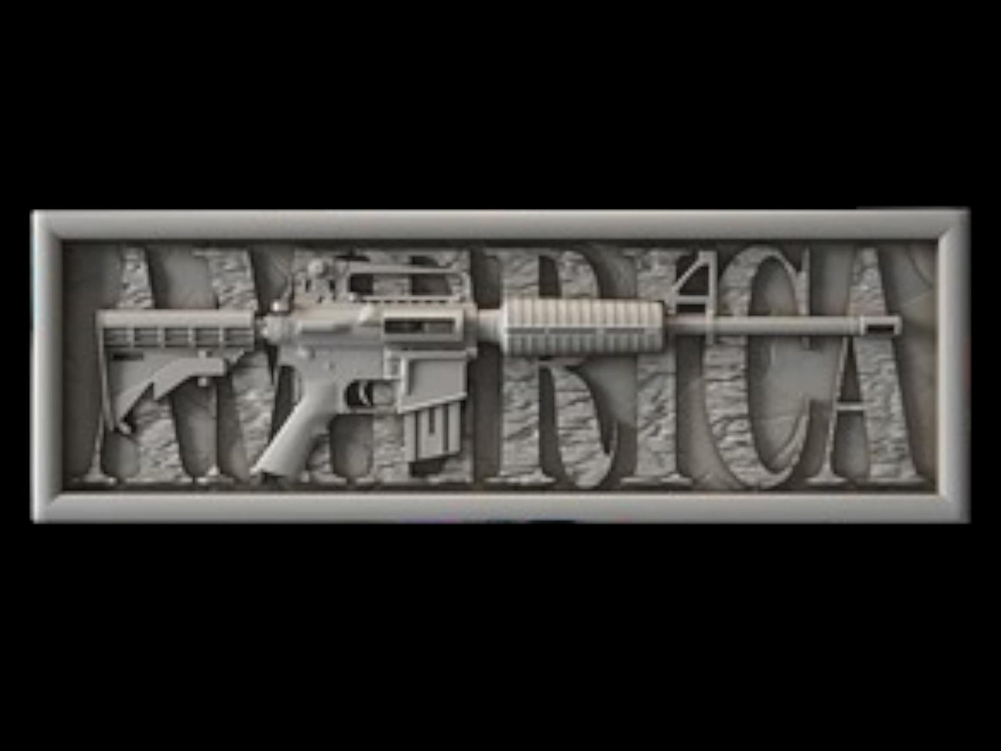 American gun | M16 | Veteran 3D CNC Router Files, 3d stl file, vectric,aspire,easel, cnc cut files, 2.5d files