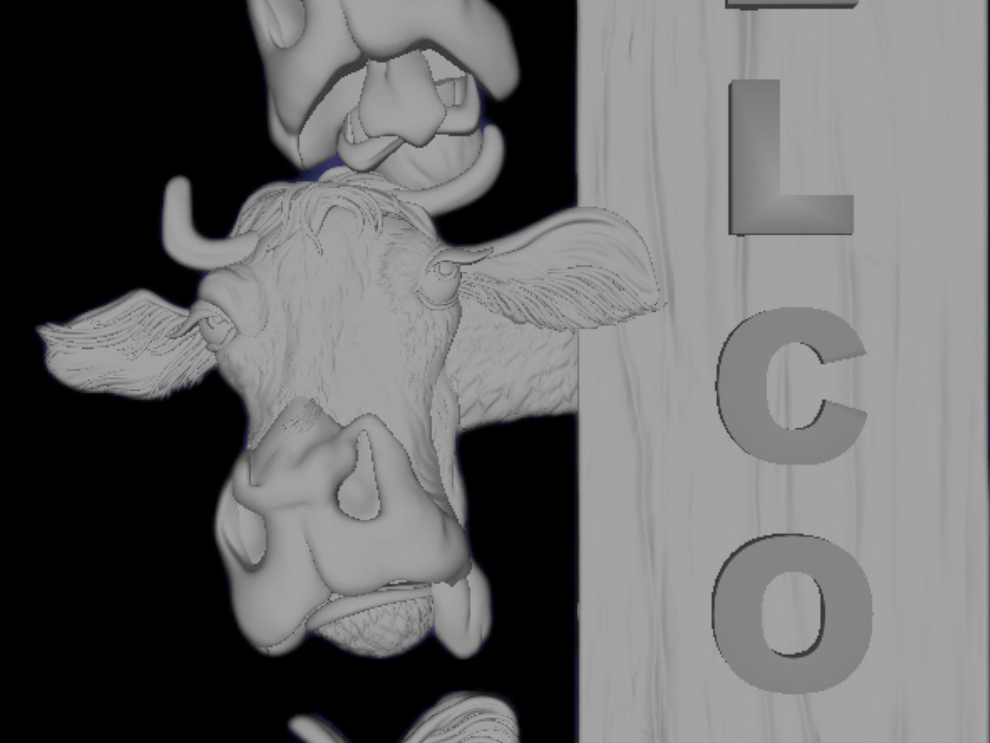 Cows | Welcome | Country 3D CNC Router Files, 3d stl file, vectric,aspire,easel, cnc cut files, 2.5d files