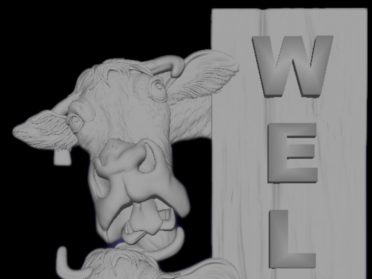 Cows | Welcome | Country 3D CNC Router Files, 3d stl file, vectric,aspire,easel, cnc cut files, 2.5d files