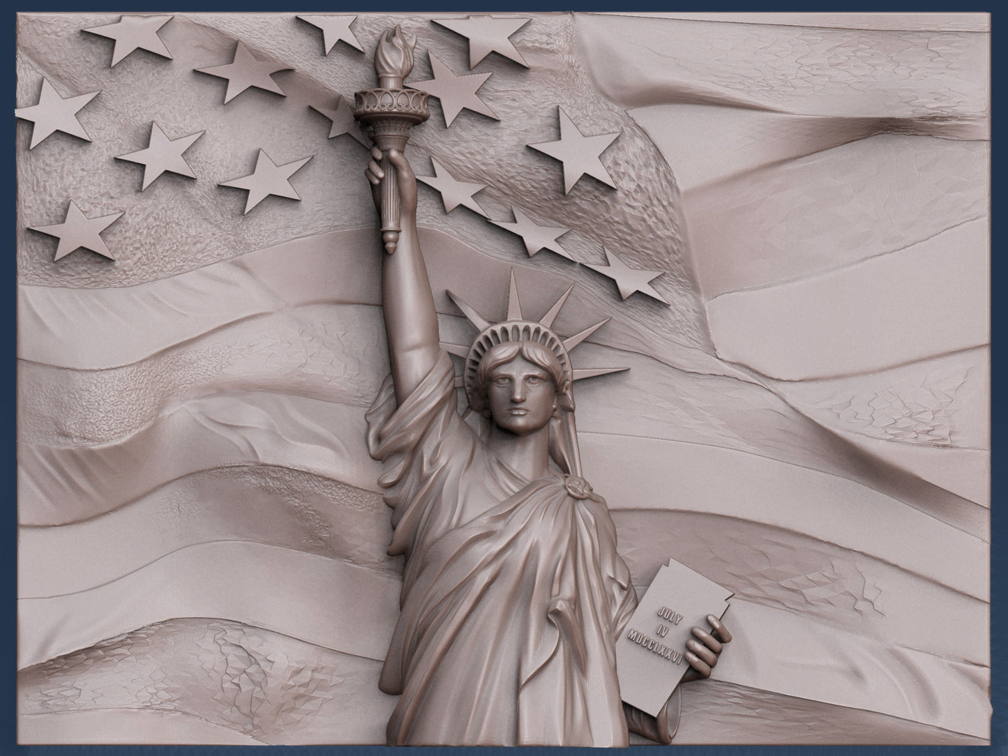 Staute of liberty,flag,america 3D CNC Router Files, 3d stl file, vectric,aspire,easel, cnc cut files, 2.5d files