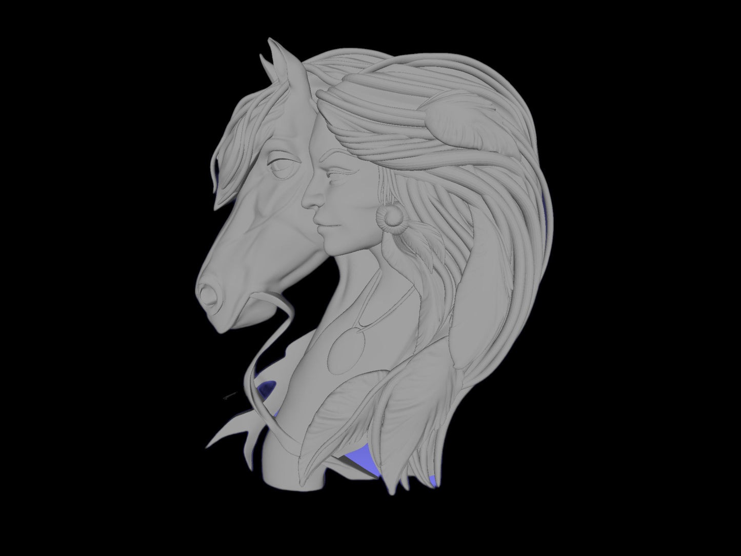 Indian Girl and horse,3d stl file